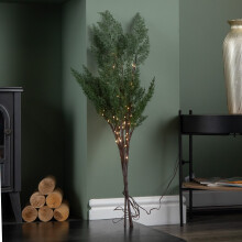 90cm Set of 3 Light up Christmas Fir Twig with 90 Warm White LEDs (Twigs only)