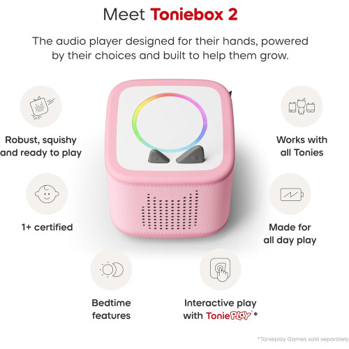 Toniebox 2 Bundle with 4 Peppa Pig Tonies Pink 1