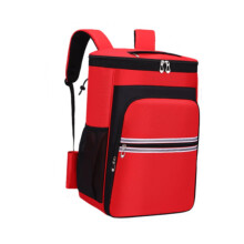 Cleaning Storage Backpack with Adjustable Shoulder Straps, Reflective Belt, and Household Tool Compartment, Red