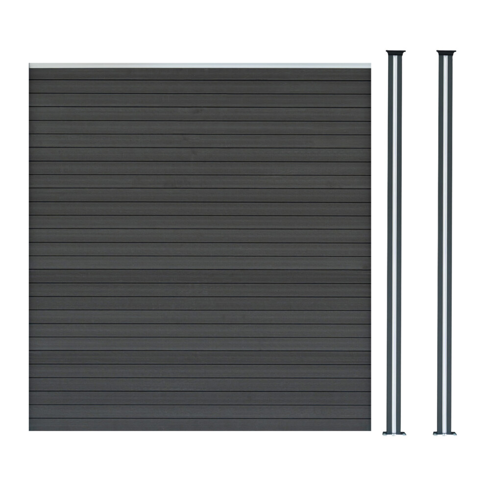 (Fence Panel X 1 & Posts X 2 - Grey) Composite Fence Panels Corner Pieces Posts Gates Led 5056806828046