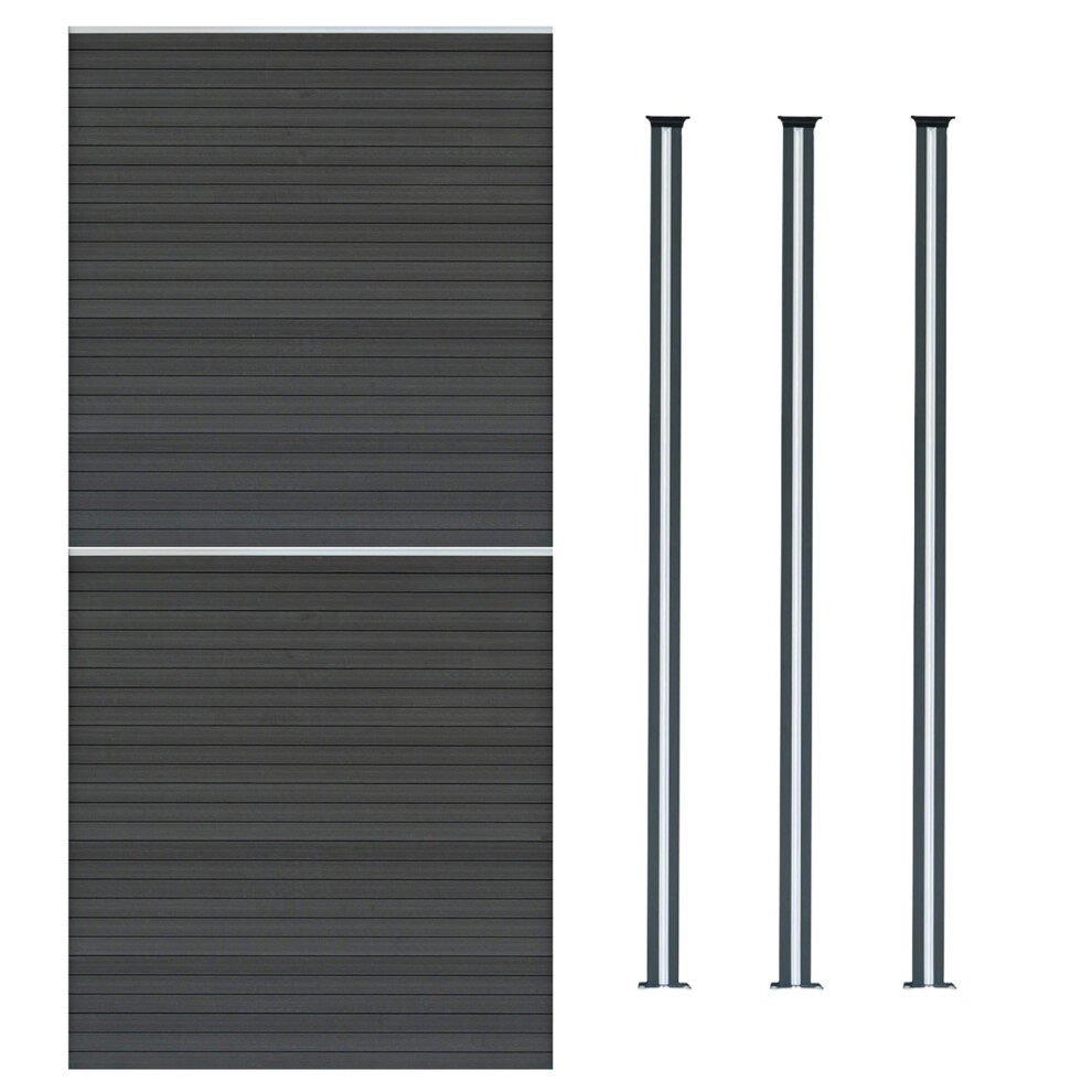 Monstershop Unisex Grey Composite Fence Panels & Led Posts 6Ft X 11.5Ft In - Image 2