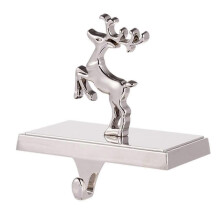 (B) Christmas Stocking Holder Mantel Stocking Hanger Heavy Duty Metal Snowflake/Tree/Reindeer/Snowman