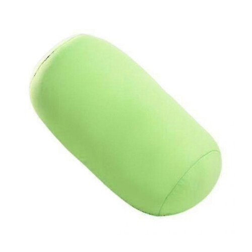 (green) Microbead roll pillow for sleep support, cylindrical sofa cushion