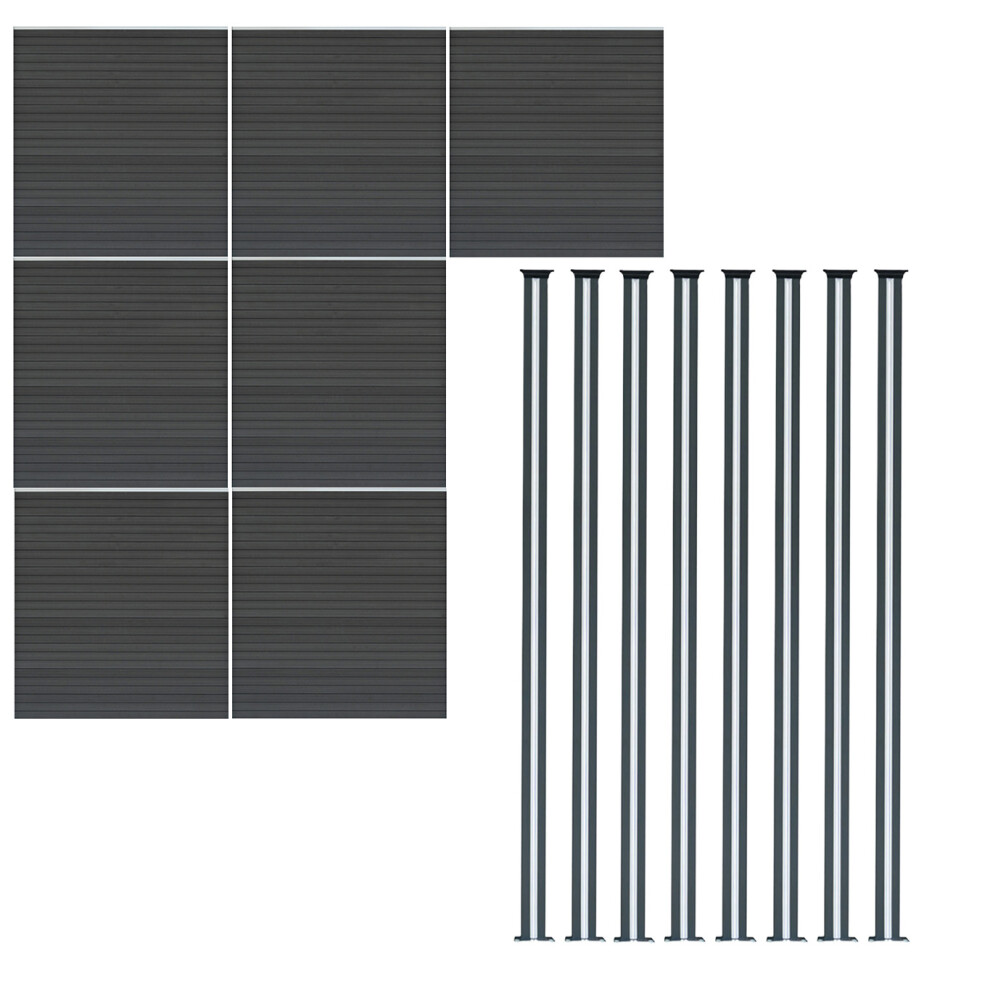 Monstershop Composite Fence Panels & LED Posts 6ft x 40ft - Grey - Image 2
