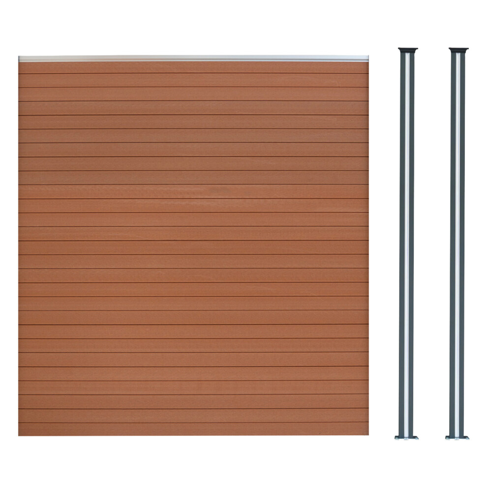 (Fence Panel X 1 & Posts X 2 - Brown) Composite Fence Panels Corner Pieces Posts Gates Led 5056806828145