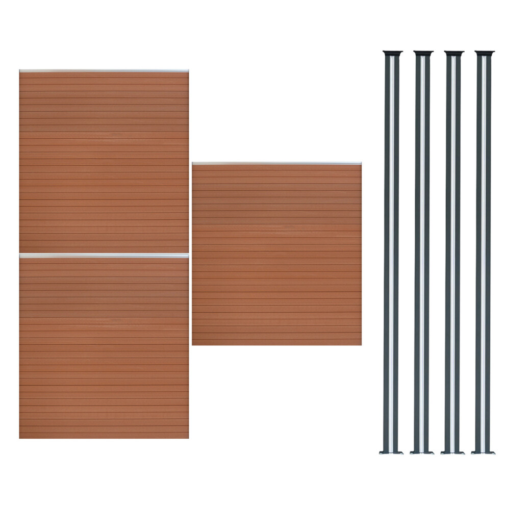 Monstershop Unisex Terracotta Composite Fence Panels & Led Posts 6Ft X 17Ft - Brown In - Image 2