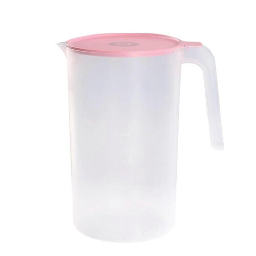 (L, Pink) BoSaiD 1Pcs Plastic Pitcher Large Capacity Easy to Clean PP Plastic Straining Pitcher for Water
