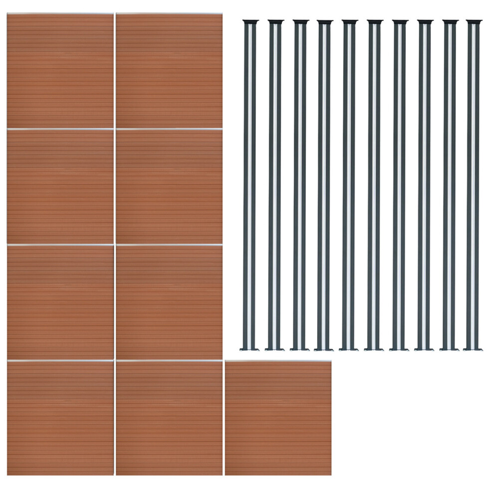 Monstershop Brown Composite Fence Panel X 9 & Led Posts X 10 - Image 2