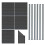 Composiet Schutting Panelen x 5, Schuin Paneel & LED Palen x 6 - Grijs 1
