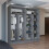 (Grey, 203cm) Sliding Wardrobes 4U LED Mirror Sliding Wardrobe 5