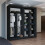 (Black, 203cm) Sliding Wardrobes 4U LED Mirror Sliding Wardrobe 5