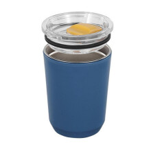 (S, Dark blue) 360ml/460ml/560ml Coffee Tumbler Push-in Lid Wide-mouth Double Wall Vacuum Insulated Water Tumbler C