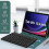 (1, Black) 1 Set Tablet Keyboard & Protective Case Colorful Wireless Bluetooth-compatible Keyboard with 2