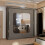(Grey, 120cm) Double Mirror Sliding Door Wardrobe 1