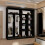 (Black, 203cm) Double Mirror Sliding Door Wardrobe 3