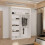 (White, 120cm) Double Mirror Sliding Door Wardrobe 3