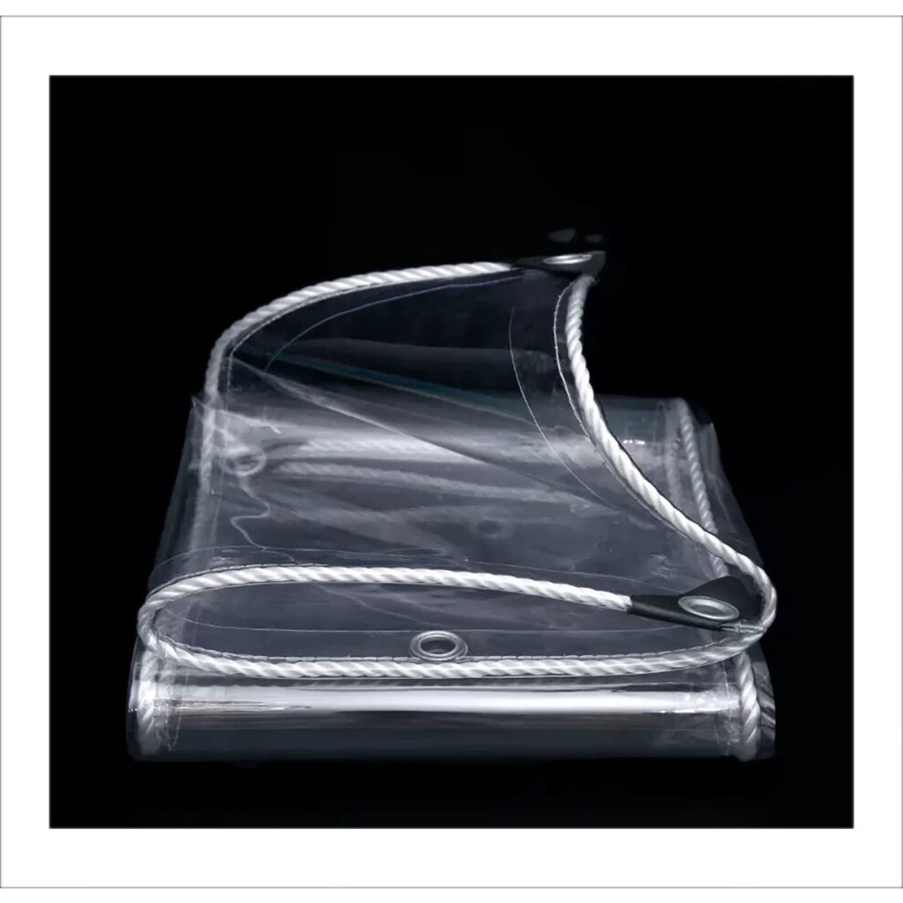 Waterproof Cover Tarpaulin With Eyelets, 0.5Mm Pvc Transparent Weatherproof Sheet, Durable Foldable Vegetable Cover For Patio, Outdoor, Camping, 2X3m 6038364731326