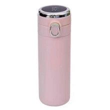 (L, Pink) 350/420ml Vacuum Insulated Cup Bouncing Lid LED Screen Temperature Display Large Capacity Drinkware