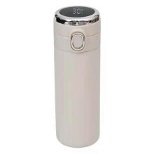 (L, White) 350/420ml Vacuum Insulated Cup Bouncing Lid LED Screen Temperature Display Large Capacity Drinkware