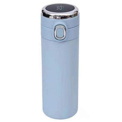 (L, Blue) 350/420ml Vacuum Insulated Cup Bouncing Lid LED Screen Temperature Display Large Capacity Drinkware