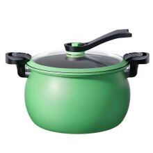 Stockpot Non-Stick Cooking Pot with Lid, Green Multi-Purpose Soup Pot, 6 Quart, Heat Resistant Handles