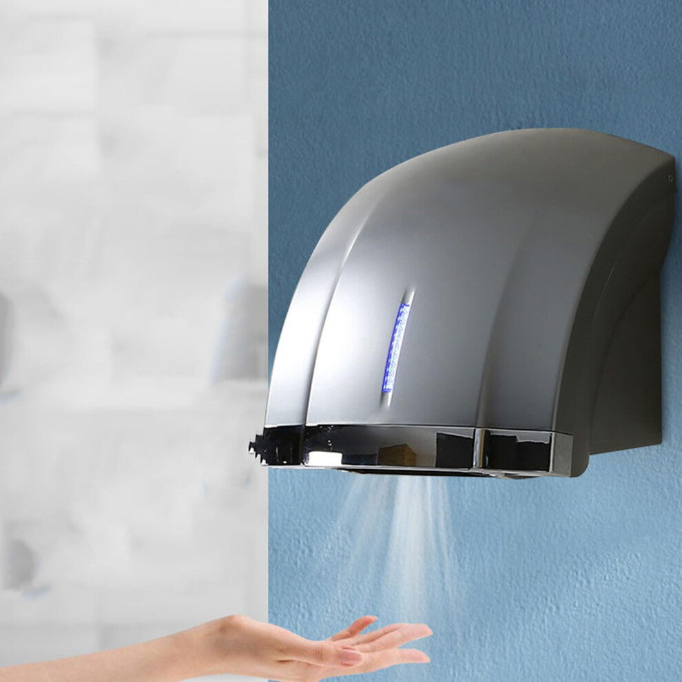 Commercial Hand Dryer For Bathroom Electric Touchless Ultra-Quiet Wall-Mounted Silver Suitable For Restroom Use 6947110596716
