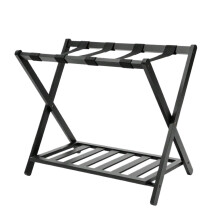 Kofferständer Klappbar Black Luggage Rack, Foldable Suitcase Holder with 4 Durable Nylon Straps, Bedroom and Hotel Use, Black