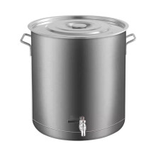 Stockpot - Stainless Steel Soup Pot with Tap, 35x35 cm Large Capacity Soup Bucket with Lid, Multilayer Design
