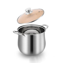 Stockpot Stainless Steel Soup Pot 8 Quart Extra-High Double Bottom Thick Stew Pot Cookware for Kitchen Hot Pot
