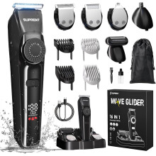 SUPRENT Beard Trimmer for Men, All-in-One Mens Grooming Kit with 40 Precision Dial, Waterproof
