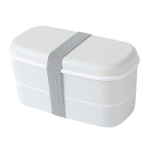 (Beige) Food Container 2 Layer Heat Resistant Microwaveable Safe Multifunctional Food Container for Outdoor