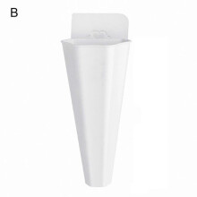 (B, White) Hanging Flowerpot Eco-friendly Punch-free Plastic Hydroponic Wall Plant Vase for Garden BoSaiD
