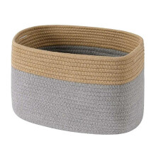 (Dark yellow) BoSaiD Storage Box Breathable High Capacity Hand-knitted Woven Cotton Rope Storage Basket for Toys