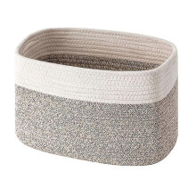 (White) BoSaiD Storage Box Breathable High Capacity Hand-knitted Woven Cotton Rope Storage Basket for Toys