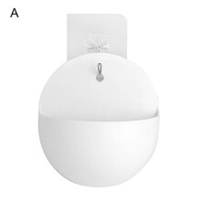 (A, White) Hanging Flowerpot Eco-friendly Punch-free Plastic Hydroponic Wall Plant Vase for Garden BoSaiD
