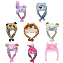(Pink sheep) Plush animal beanie hat for women men children winter warm outdoor