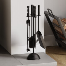 Malham 5-Piece Fireplace Tool Set with Stand