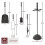 Malham 5-Piece Fireplace Tool Set with Stand 7