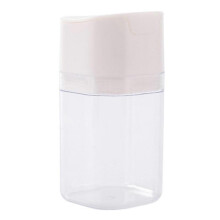 (White) Seasoning Bottle Dustproof Moisture-proof Transparent Leakproof Press Opening Keep Neat Cooking