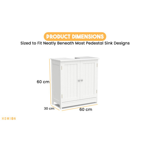 Under Sink White Bathroom Cabinet Basin Storage Cupboard Unit Rack 1
