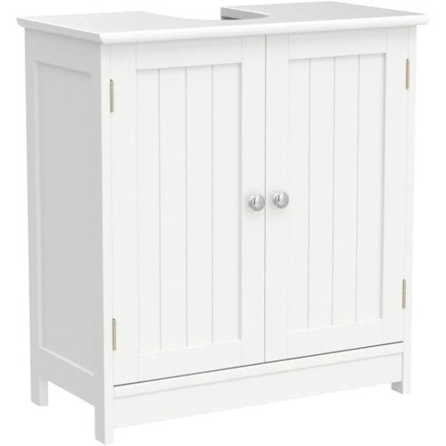 Under Sink White Bathroom Cabinet Basin Storage Cupboard Unit Rack