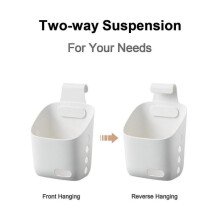 (S, White) Bathroom Storage Basket High Capacity Hanging Space-saving Tandem Suspension Storage Basket for