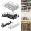 (B, White) Drink Organizer Refrigerator Beverage Storage Box with Automatic Pusher Glide Adjustable Arc-Shaped 4