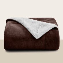 (Single, Coffee) Sherpa Blanket Thick Soft Reversible Winter Warm Throw - 480 GSM Mink Fleece Sofa Bed Travel Blanket