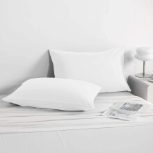 (Set of 2 Pillow Cover White) 2 Pack Mattress Protector Extra Deep 30CM Fitted Bed Cover Single Double King
