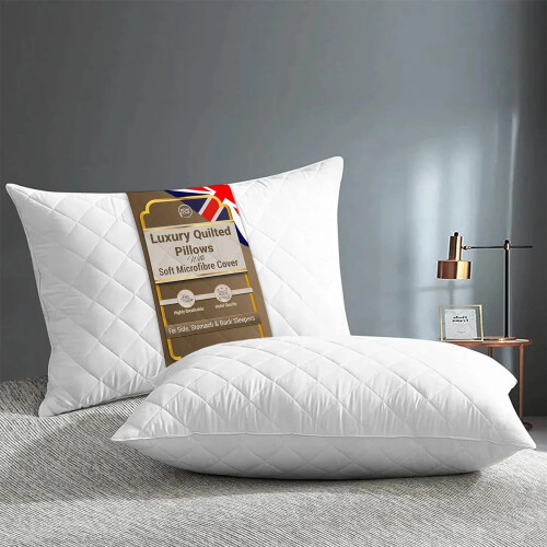 Imperial Rooms (Set of 2 Quilted Pillow) 2 Pack Mattress Protector Extra Deep 30CM Fitted Bed Cover Single Double King