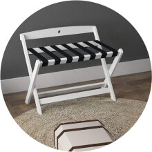 Gepäckablage Kofferständer Faltbarer Massivholz Reisetasche 6 Größen Weiß 60x41x59cm Hotel Zubehör Gürtelaufhängestange