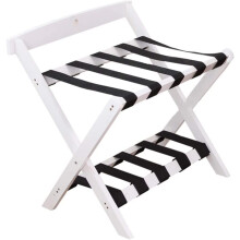 Luggage Rack for Guest Room - Folding Suitcase Stand 60x50x65 cm White Floor to Ceiling Storage Solution