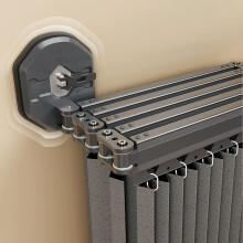 Foldable Shower Curtain with Shower Curtain Rail, Anti-Mould Linen Textile, Waterproof, 172 cm + 25 cm Dark Grey for Corner Showers