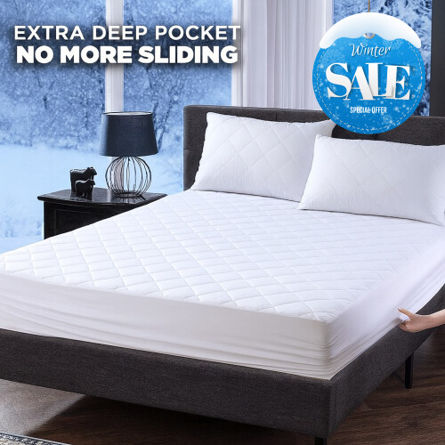 Imperial Rooms (Set of 2 SINGLE ) 2 Pack Mattress Protector Extra Deep 30CM Fitted Bed Cover Single Double King 2